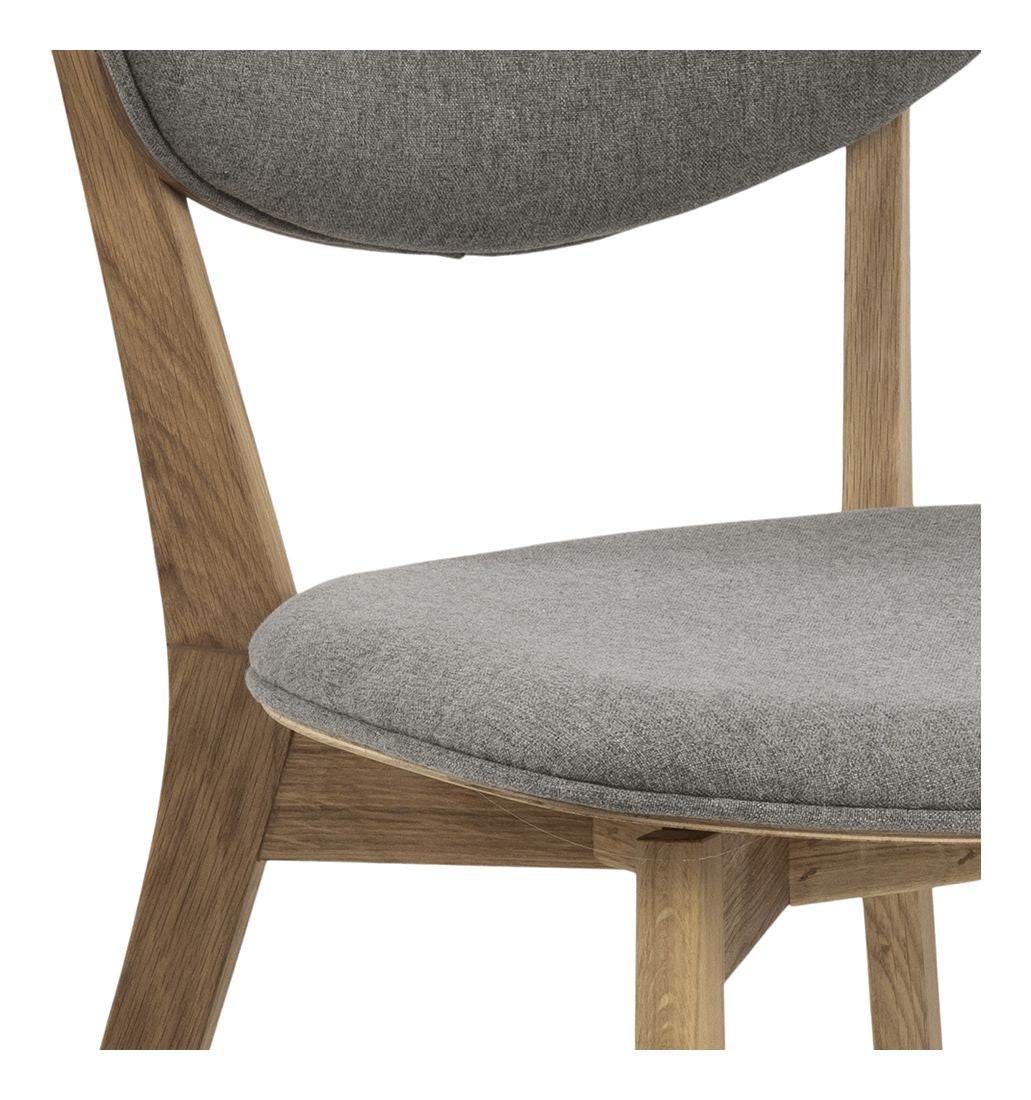 Minsk Dining chair, light gray with oak legs