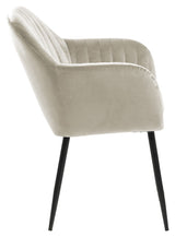 Emilia Dining chair with arm, Sand velor