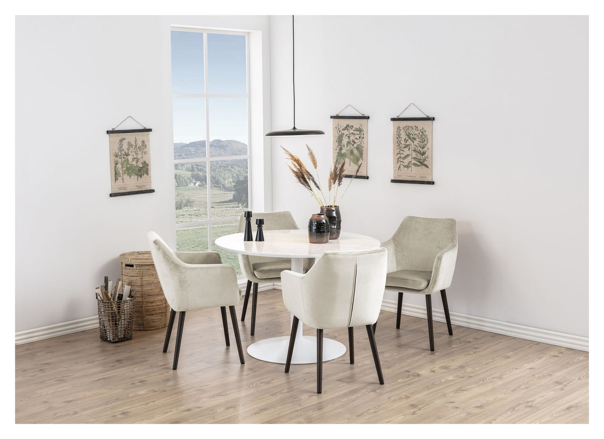 Emilia Dining chair with arm, Sand velor