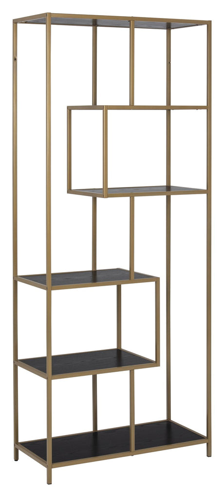 Seaford Assymetric Shelf Black, w. 4 shelves