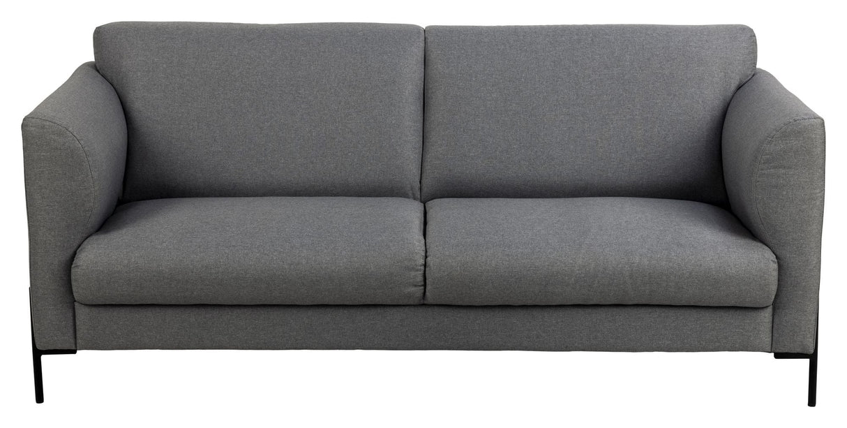 Conley 2-seater sofa, Light gray, black metal angular legs