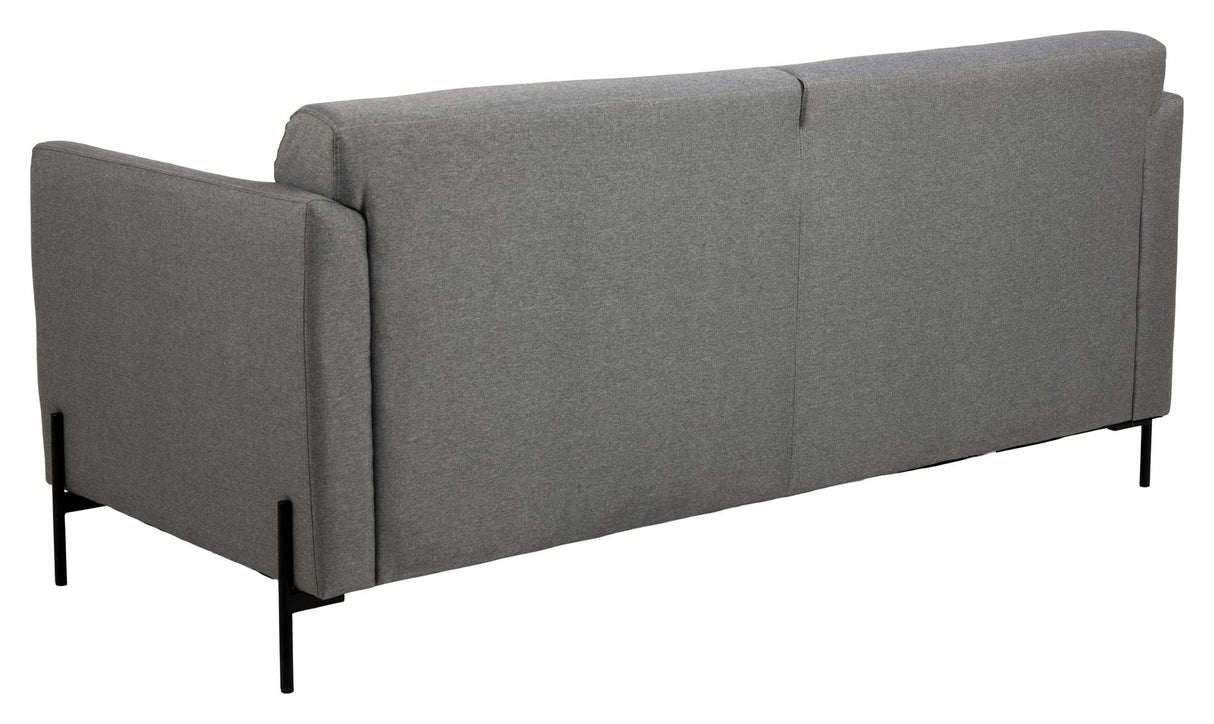 Conley 2-seater sofa, Light gray, black metal angular legs