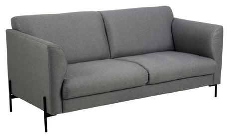 Conley 2-seater sofa, Light gray, black metal angular legs