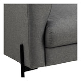 Conley 2-seater sofa, Light gray, black metal angular legs