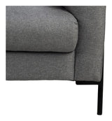 Conley 2-seater sofa, Light gray, black metal angular legs