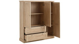 Birk Wardrobe Nature, w/3 doors and 2 drawers