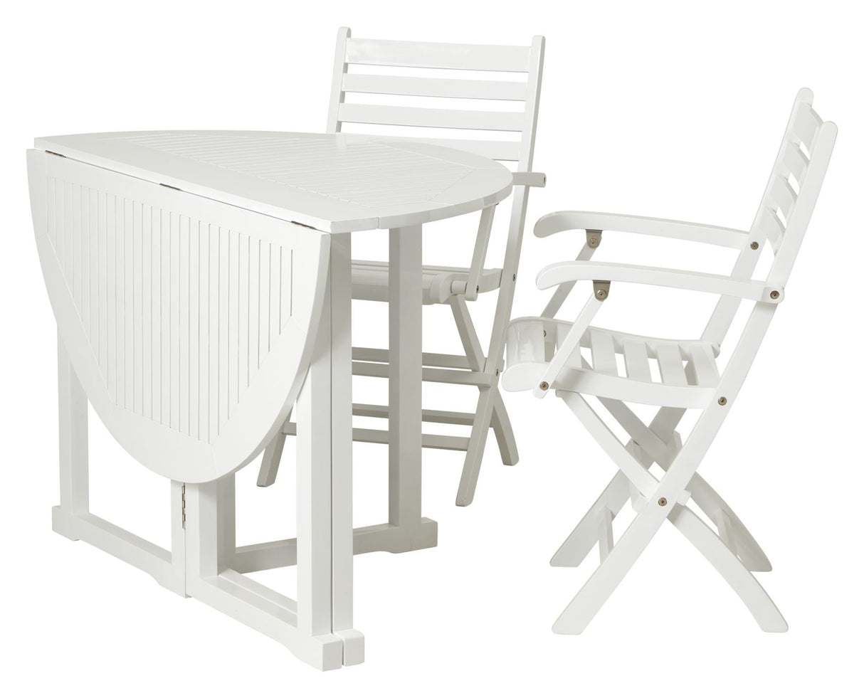 Butterfly Garden table, White PU, Ø110