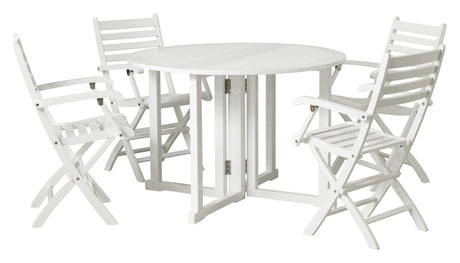 Butterfly Garden table, White PU, Ø110