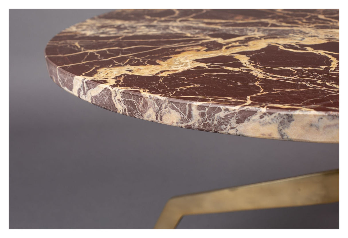 Dutchbone Maral Coffee Table - Red-brown Marble, Ø77