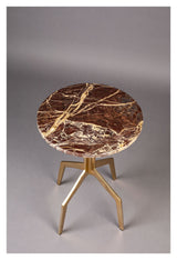 Dutchbone Maral Side Table - Reddish-brown Marble, Ø39