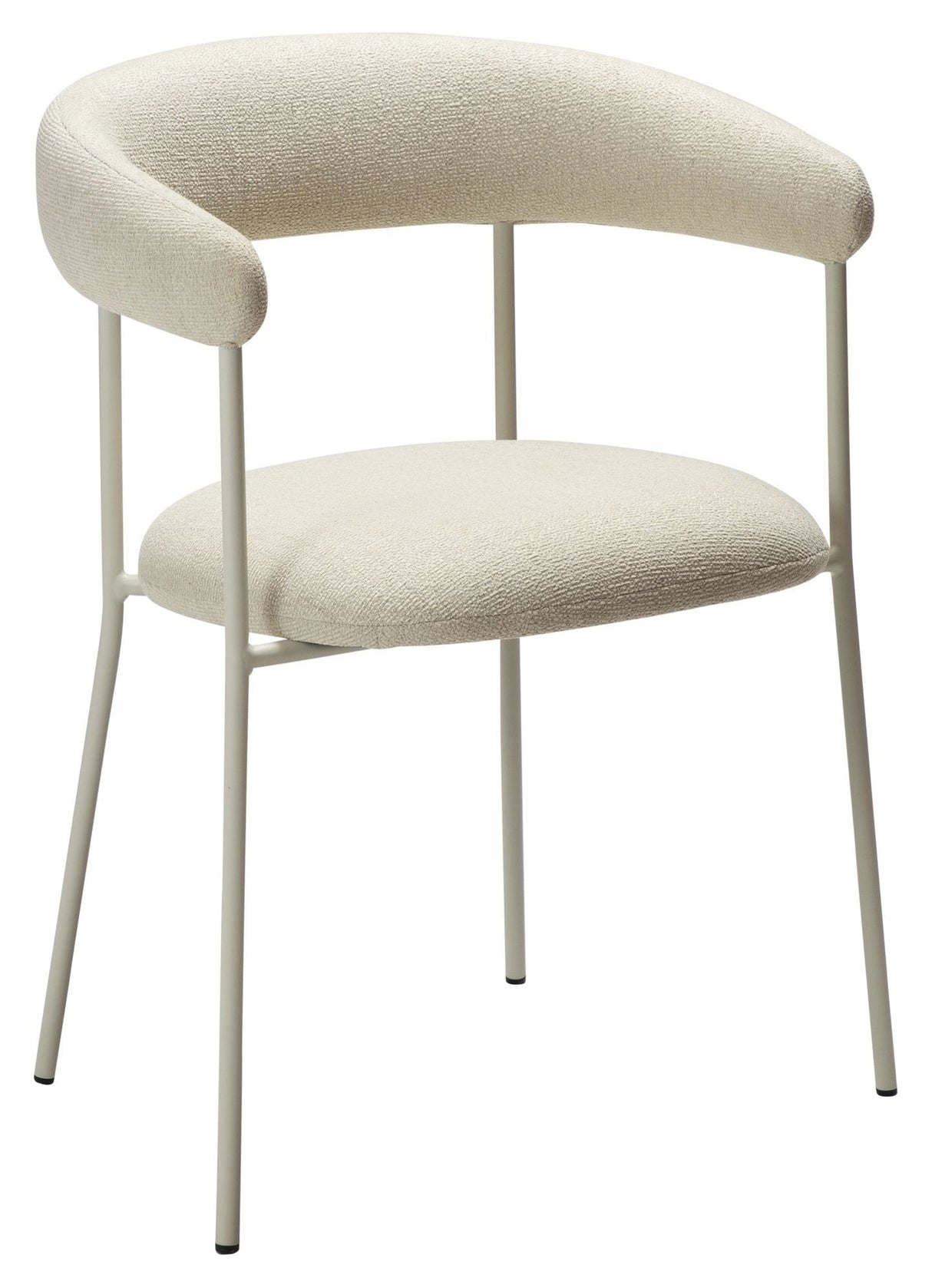 PLENTI Dining chair with armrests, Beige Bouclé