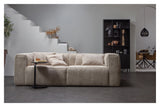 Woood Bean 3.5-pers. Sofa in wide velvet, Travertin