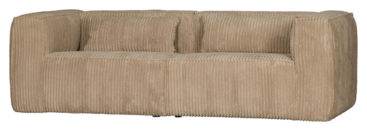 Woood Bean 3.5-pers. Sofa in wide velvet, Travertin