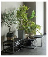 Woood Febe Coffee Table - Black Metal, 90x45