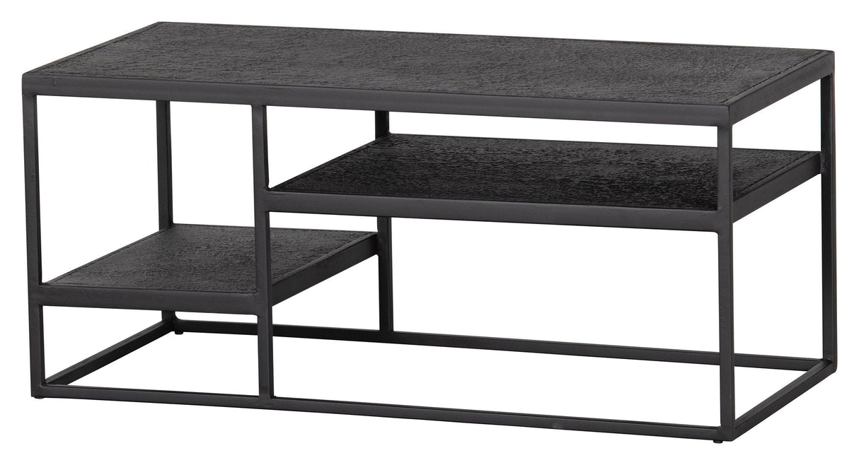 Woood Febe Coffee Table - Black Metal, 90x45