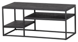 Woood Febe Coffee Table - Black Metal, 90x45