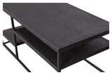 Woood Febe Coffee Table - Black Metal, 90x45