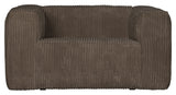 Woood Bean Armchair in wide velvet, Mud