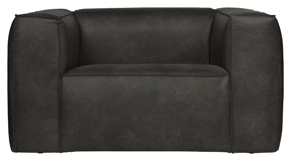 Woood Bean armchair in eco-leather, Black