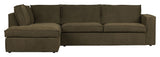 Woood Freddie Sofa with left-facing Chaise longue - Warm Green