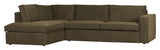 Woood Freddie Sofa with left-facing Chaise longue - Warm Green