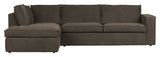 Woood Freddie Sofa with left-facing Chaise longue - Brown