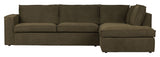 Woood Freddie Sofa with right-facing Chaise longue, Warm Green