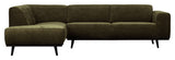 Statement Sofa with left-facing Chaise longue, Warm Green