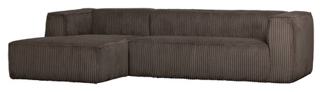 Woood Bean 3-pers. Sofa with left-facing Chaise longue, Mud velvet