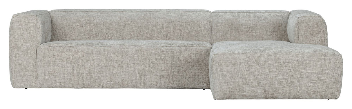 Woood Bean Sofa with right-facing Chaise longue, Melange Natural linen look