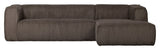 Woood Bean Sofa with right-facing Chaise longue, Mud velvet