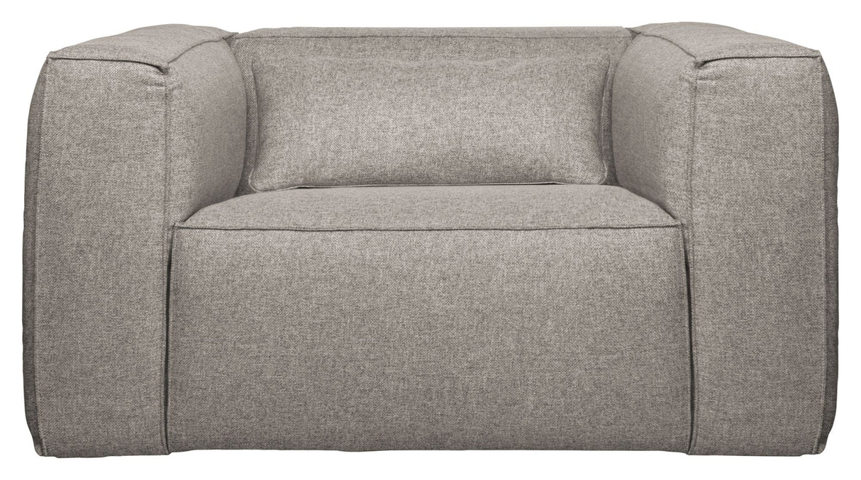 Woood Bean Armchair w. pillow, light gray