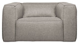 Woood Bean Armchair w. pillow, light gray