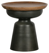 Woood Dana Side table - wood/black, Ø48