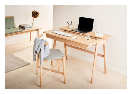 Findahl Home Desk Desk, White Pigmented Oak