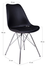 Oslo Dining chair, Black, black legs