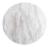 Bolzano Dining Table, White Marble-look/Black, Ø110x75