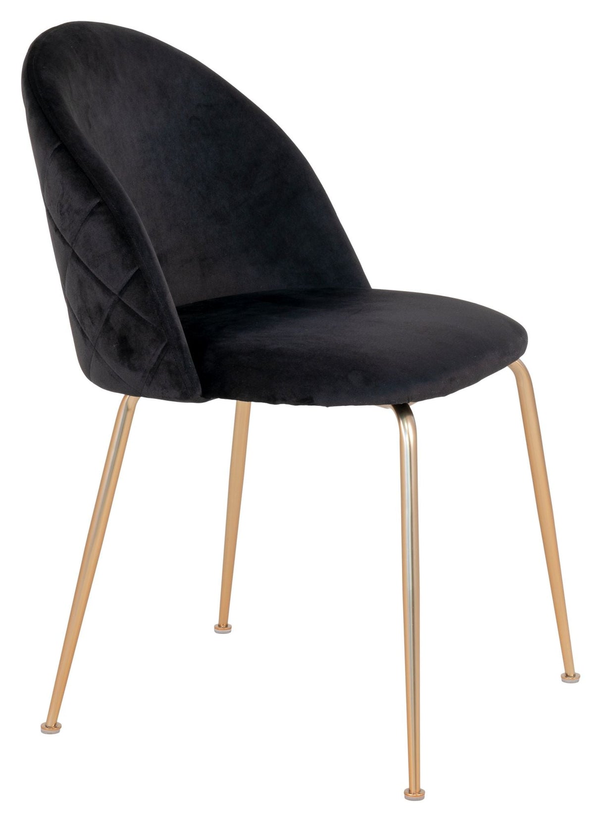 Geneve Dining Chair, Black Velour/Brass