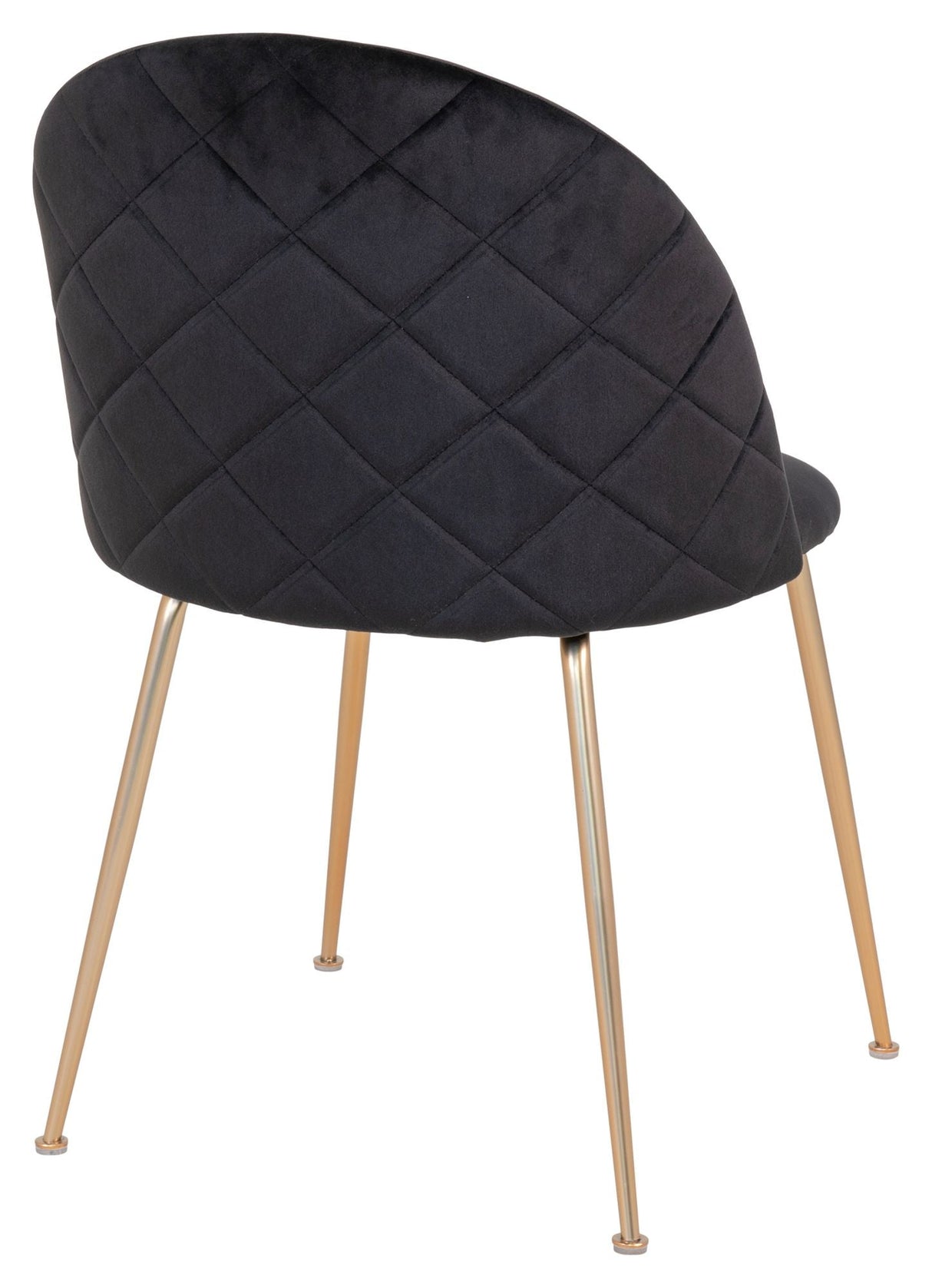 Geneve Dining Chair, Black Velour/Brass