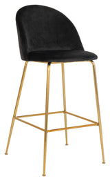 Lausanne Barstool, Black Velvet/Brass