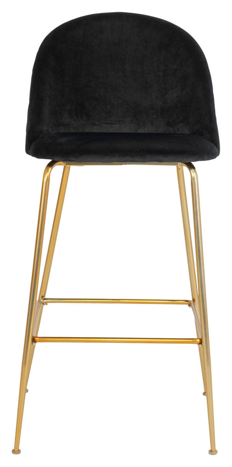 Lausanne Barstool, Black Velvet/Brass