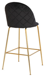 Lausanne Barstool, Black Velvet/Brass