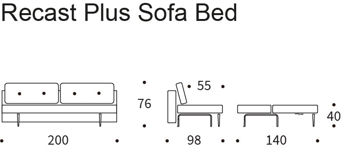 Recast Plus Sofa Bed, Nist/Blue