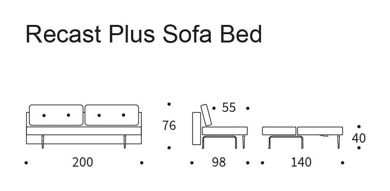 Recast Plus Sofa Bed, Micro Check/Gray