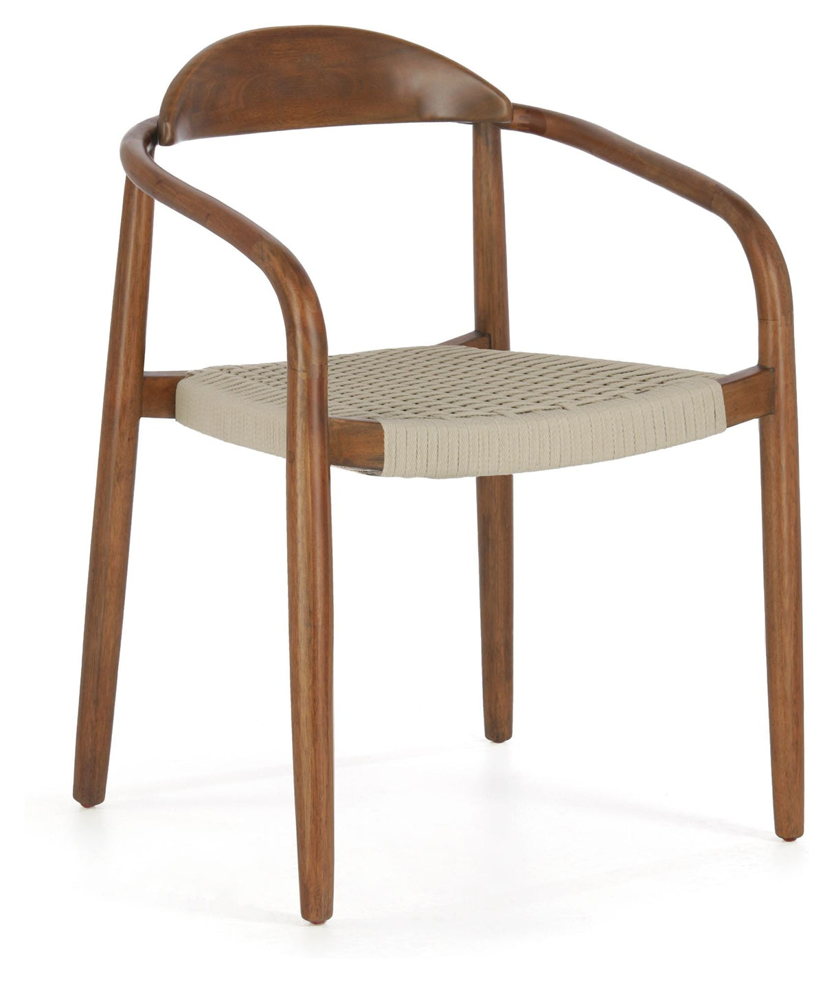 Glynis Dining Chair, Dark Wood/Beige