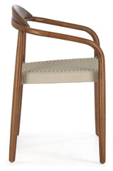 Glynis Dining Chair, Dark Wood/Beige