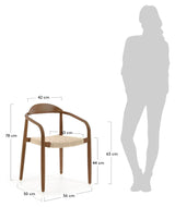 Glynis Dining Chair, Dark Wood/Beige