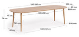 Oqui Dining table with extension, 100x160(260), oak veneer