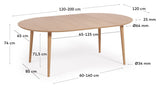 Oqui Dining table with pull-out, Ø120(120x200), oak veneer