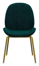 Astor Dining chair upholstered, Green velvet